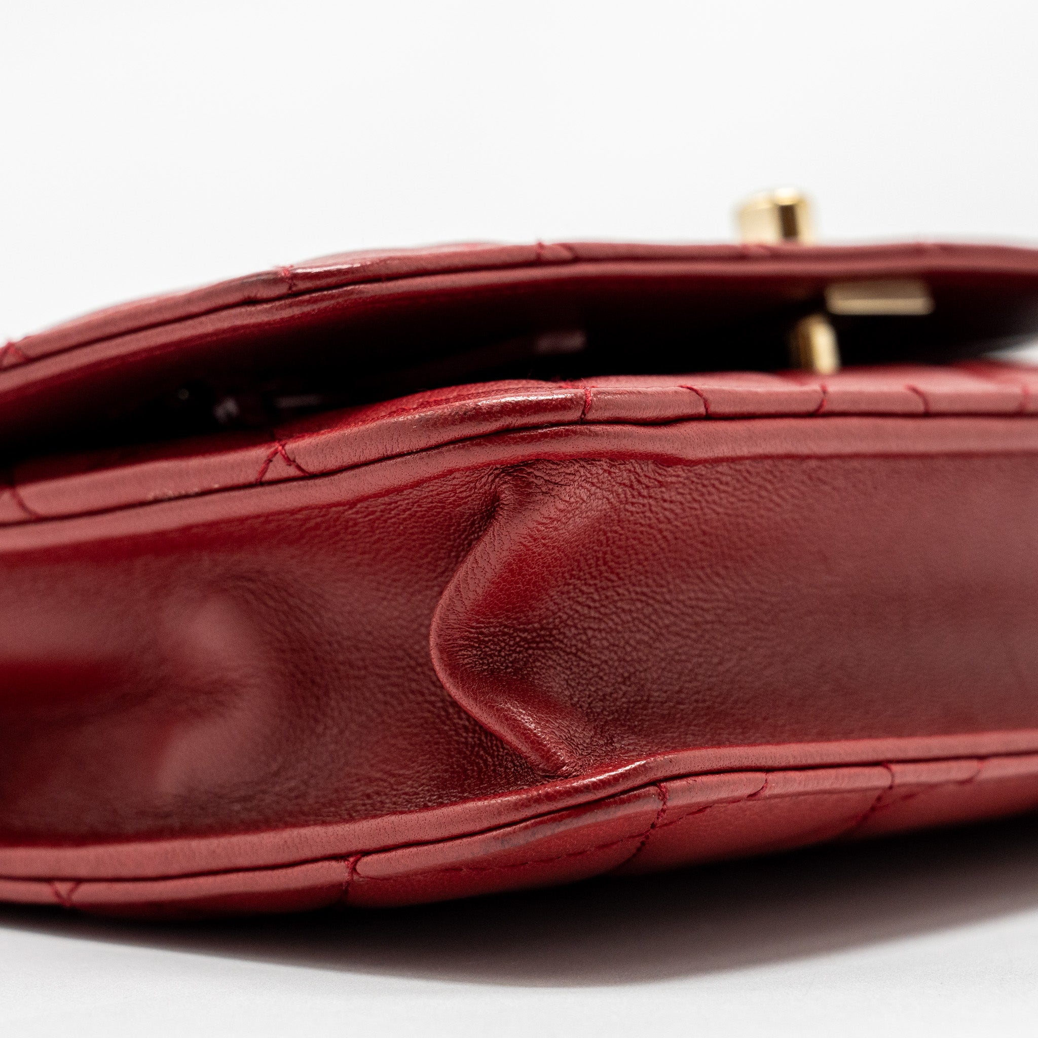 CHANEL TRENDY CC WALLET ON CHAIN LAMBSKIN RED LGHW