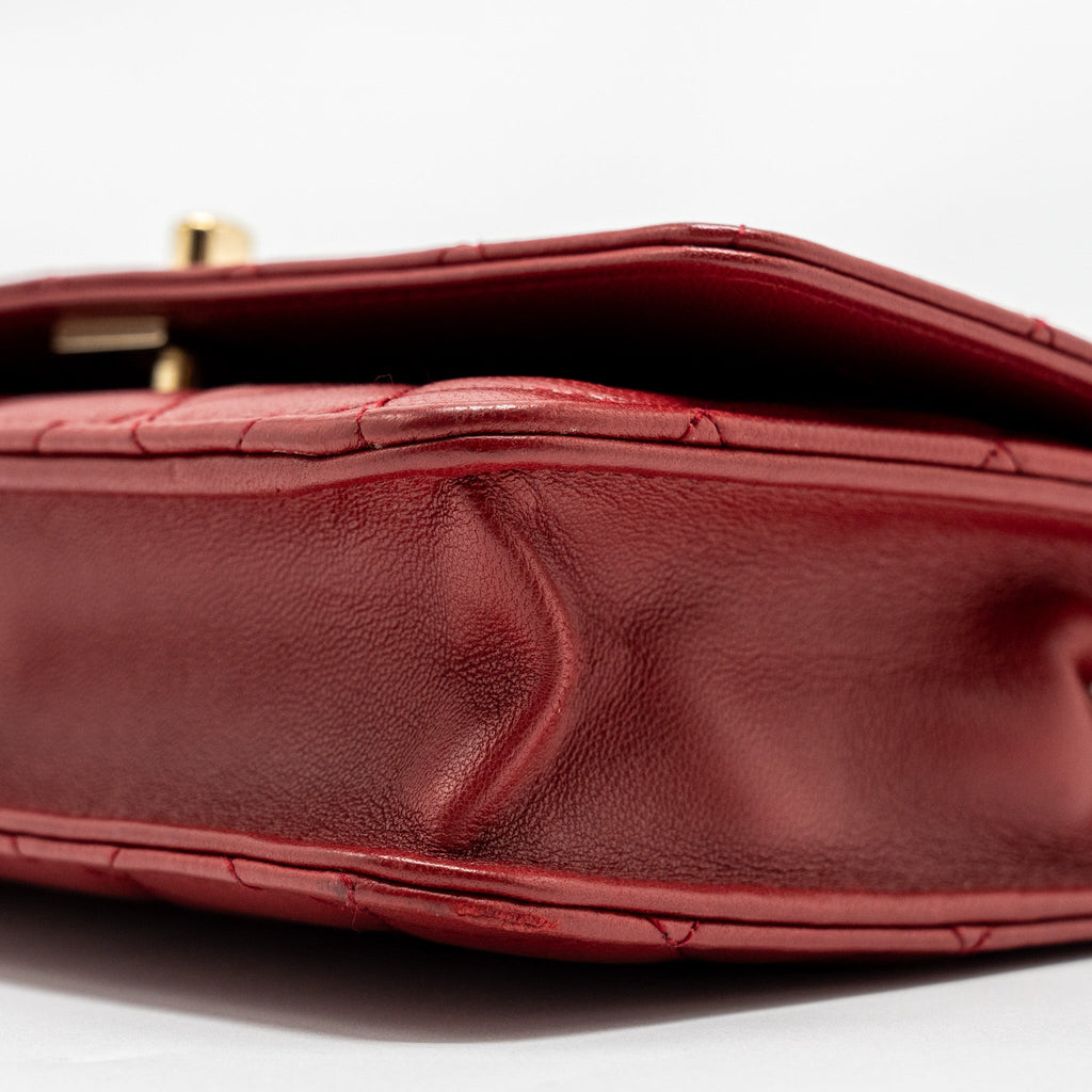 CHANEL TRENDY CC WALLET ON CHAIN LAMBSKIN RED LGHW
