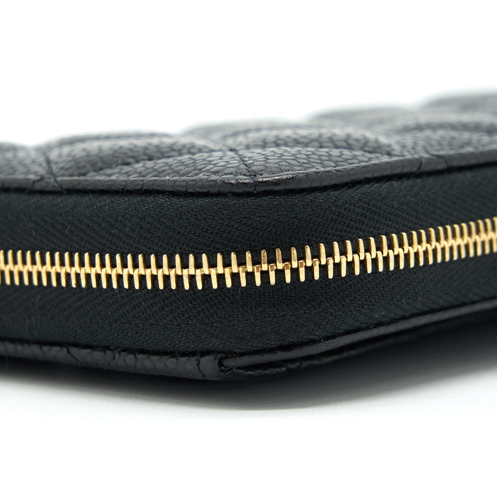 CHANEL ZIPPY LONG WALLET CAVIAR BLACK GHW