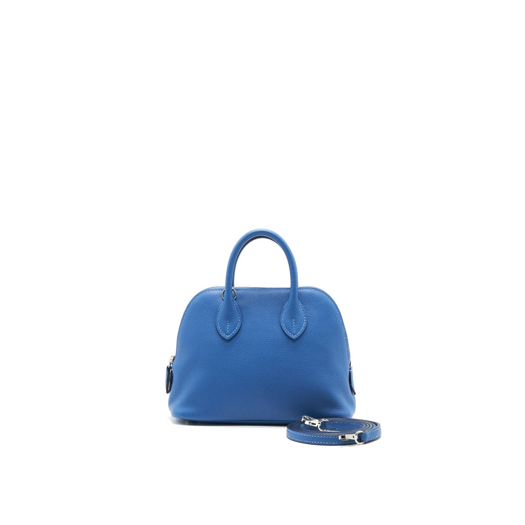 HERMES MINI BOLIDE EVERCOLOUR BLUE WITH SHW