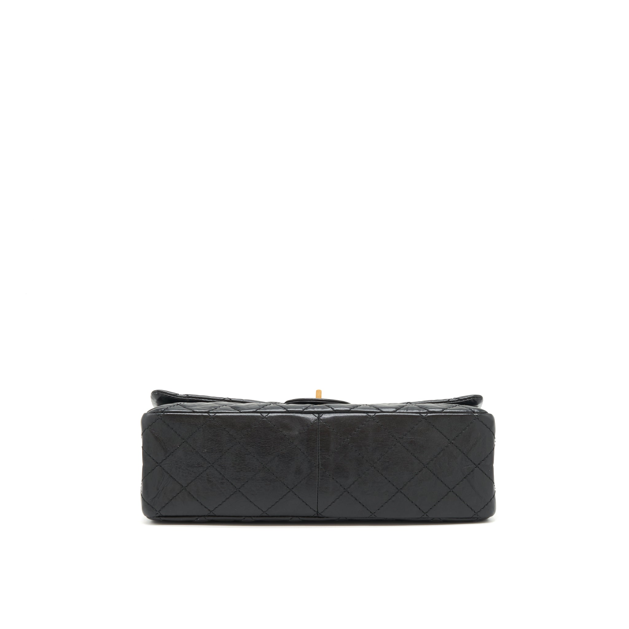 CHANEL 2.55 226 REISSUE DOUBLE FLAP BAG CALFSKIN BLACK GHW