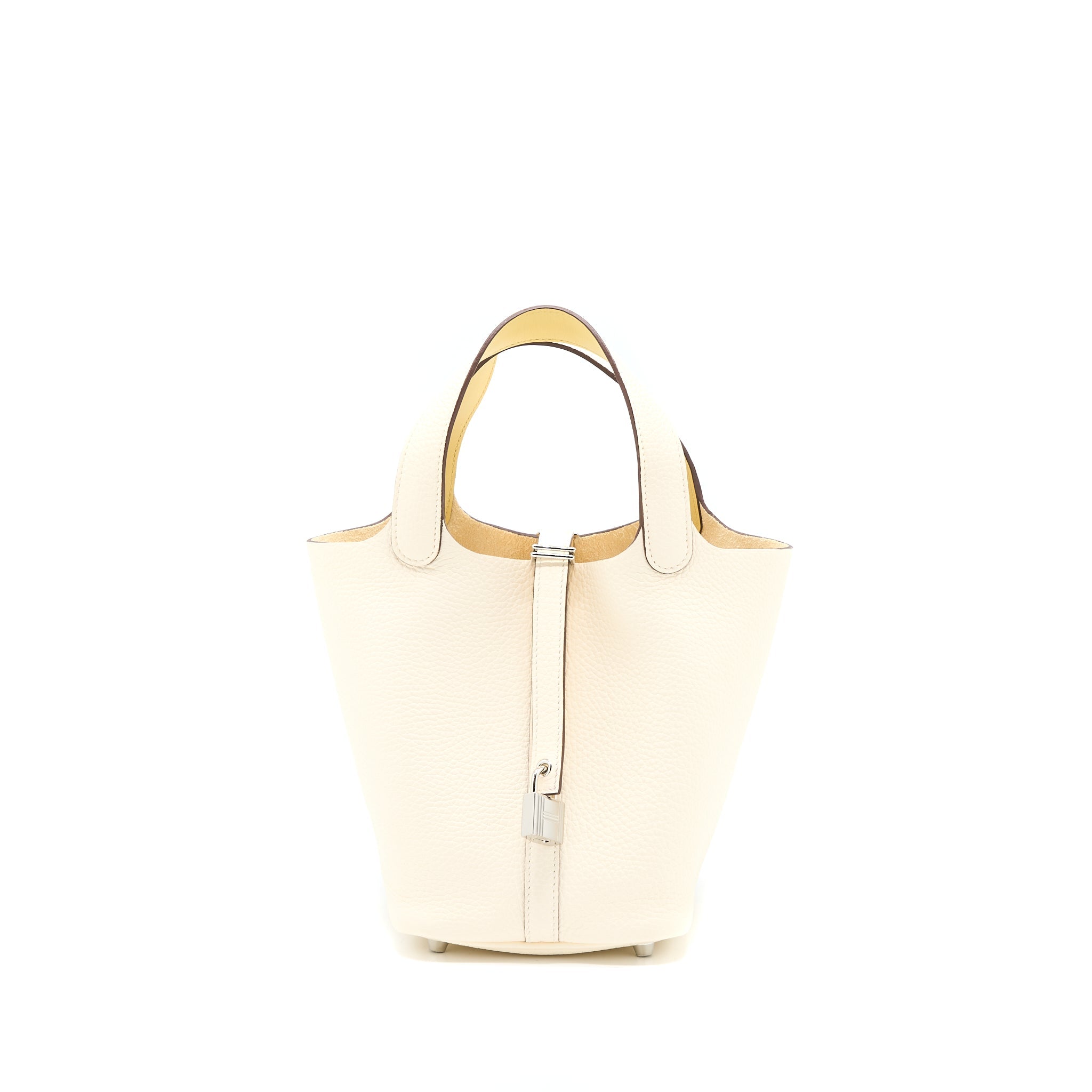 HERMES PICOTIN 18 LOCK BAG CLEMENCE NATA/JAUNE POUSSIN SHW