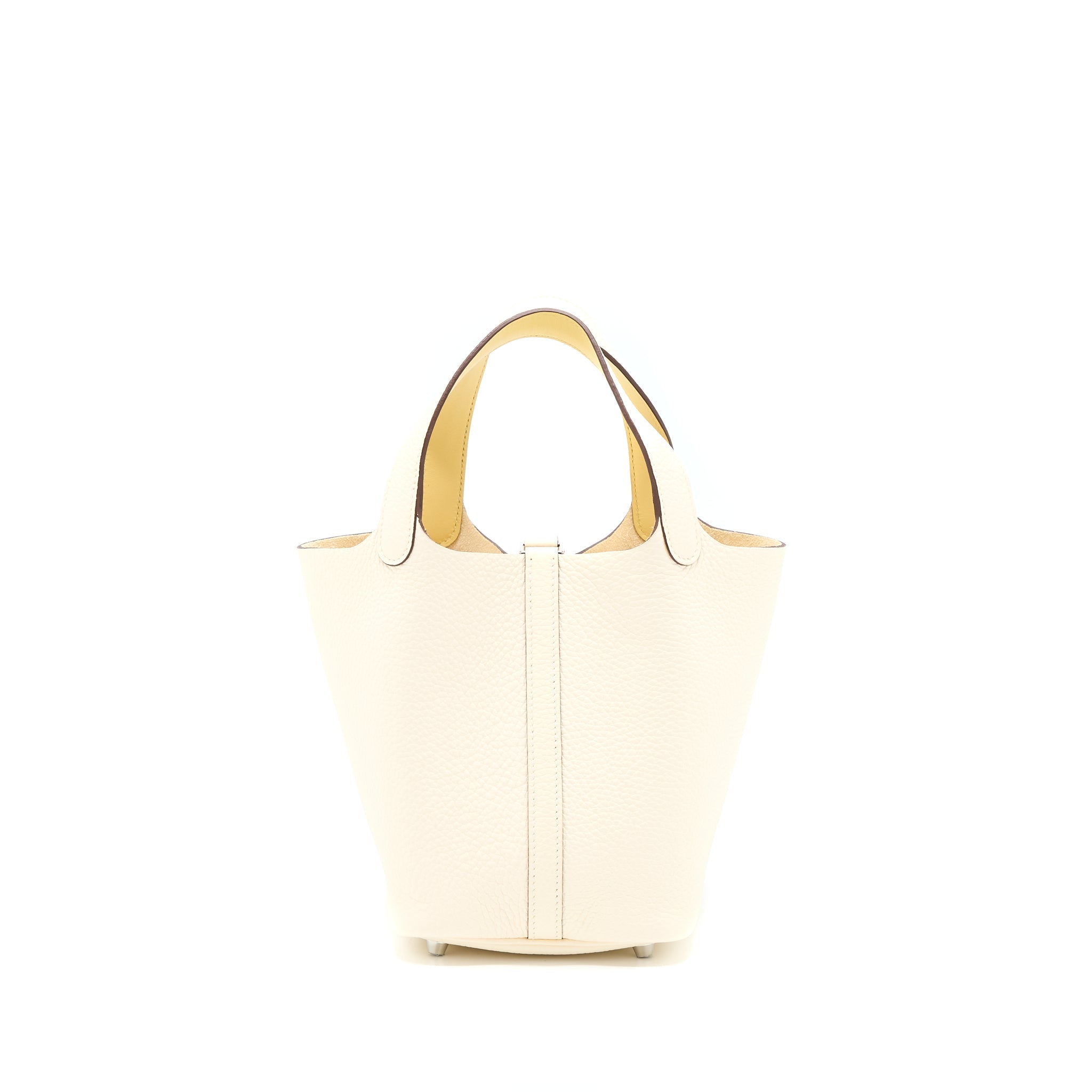 HERMES PICOTIN 18 LOCK BAG CLEMENCE NATA/JAUNE POUSSIN SHW