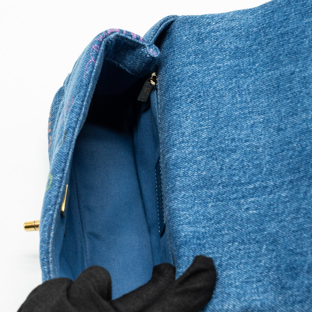 CHANEL 22P FLAP BAG DENIM BLUE GHW (MICROCHIP)