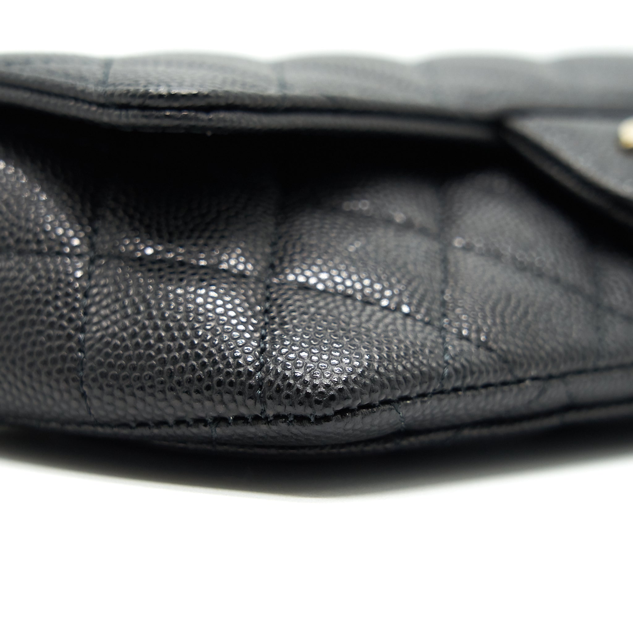 CHANEL GLASSES CASE WITH CLASSIC CHAIN BLACK LGHW