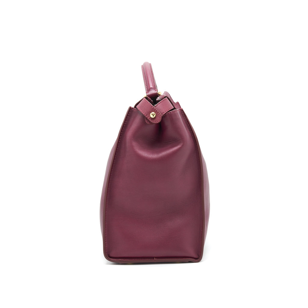 FENDI LARGE PEEKABOO TOTE BAG DARK RED