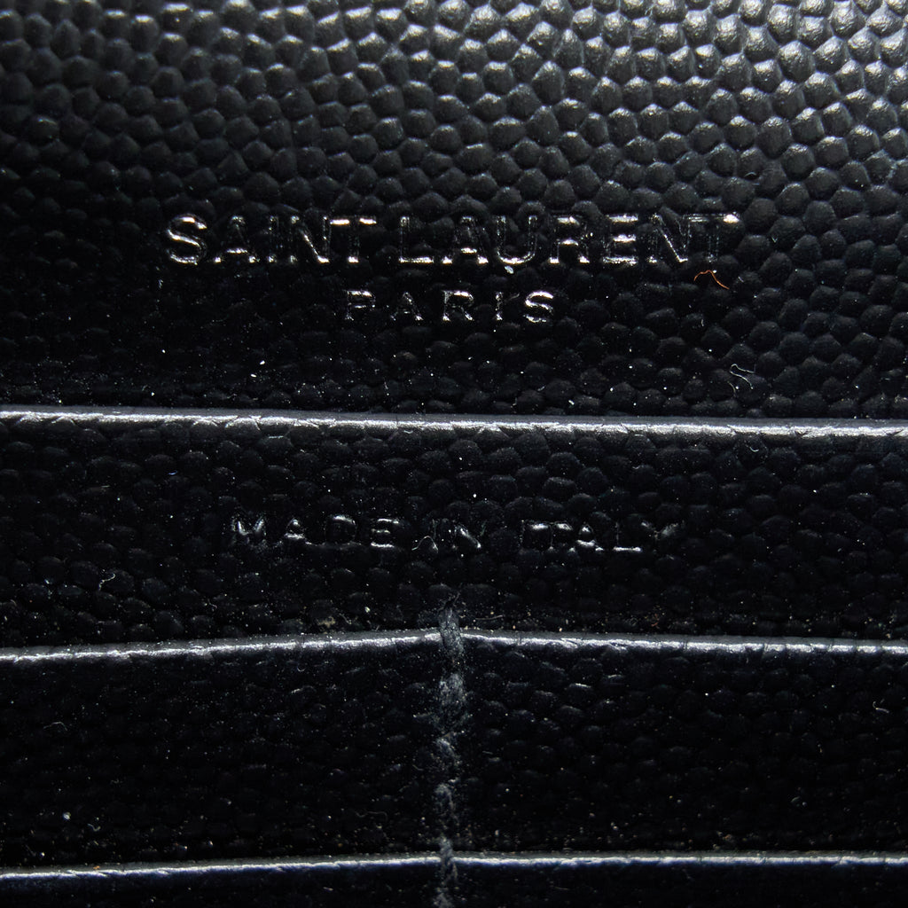 SAINT LAURENT/YSL ENVELOP CHAIN WALLET CAVIAR BLACK SHW