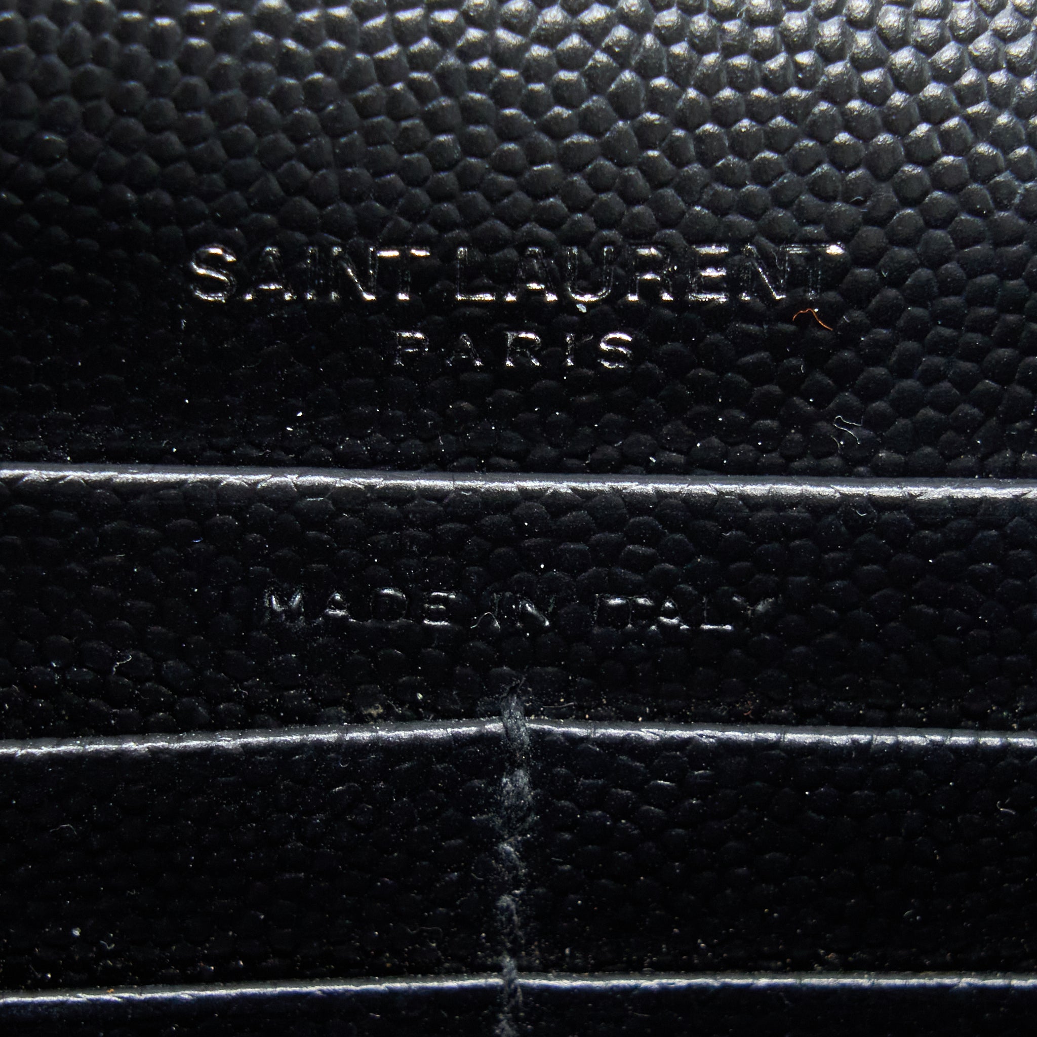SAINT LAURENT/YSL ENVELOP CHAIN WALLET CAVIAR BLACK SHW