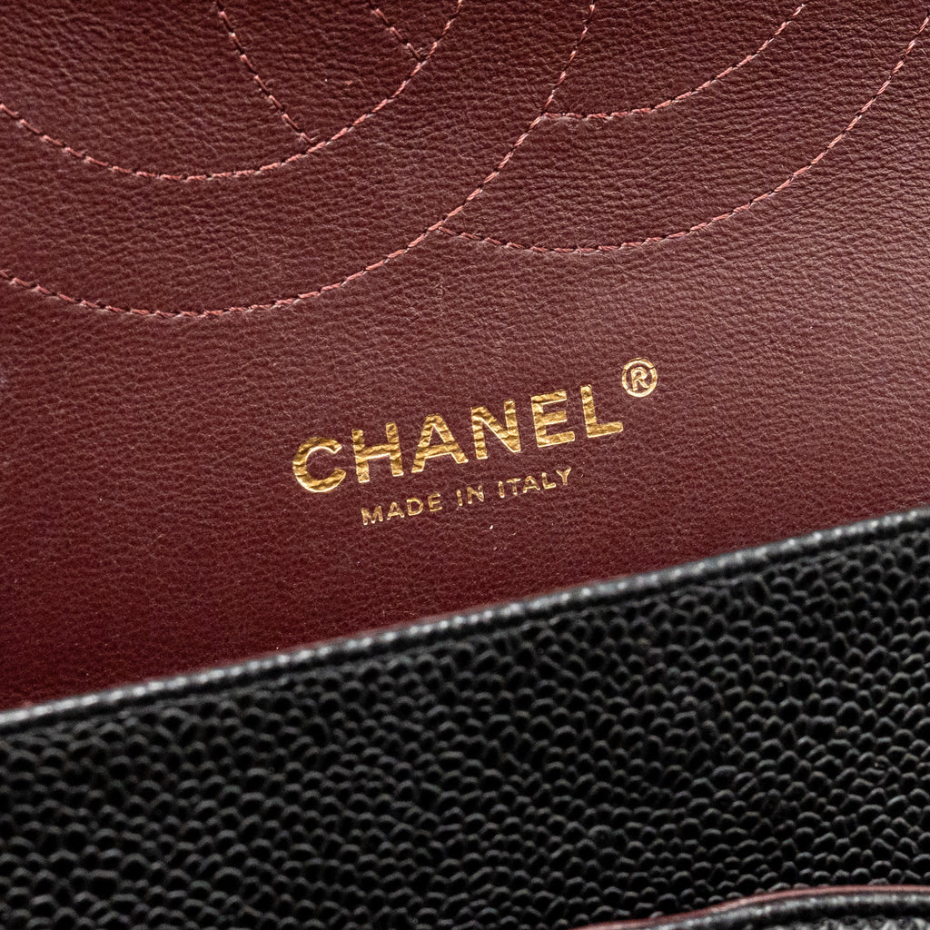 CHANEL JUMBO CLASSIC DOUBLE FLAP BAG CAVIAR BLACK GHW