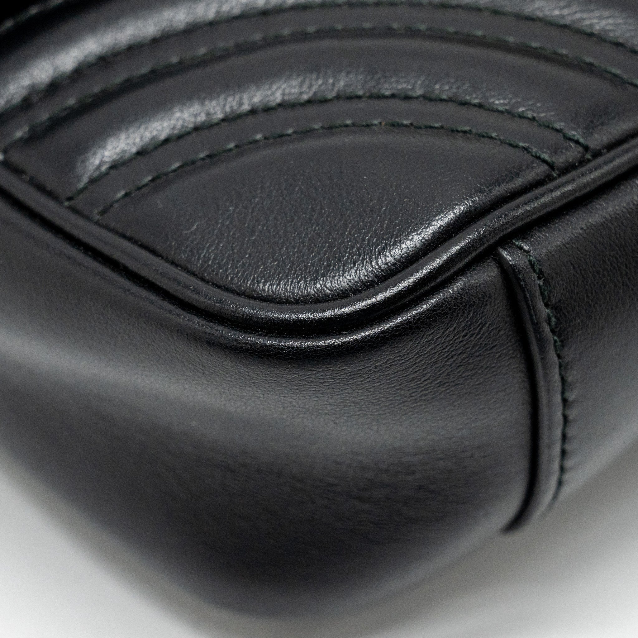 GUCCI MINI GG MARMONT SHOULDER BAG CALFSKIN BLACK GHW