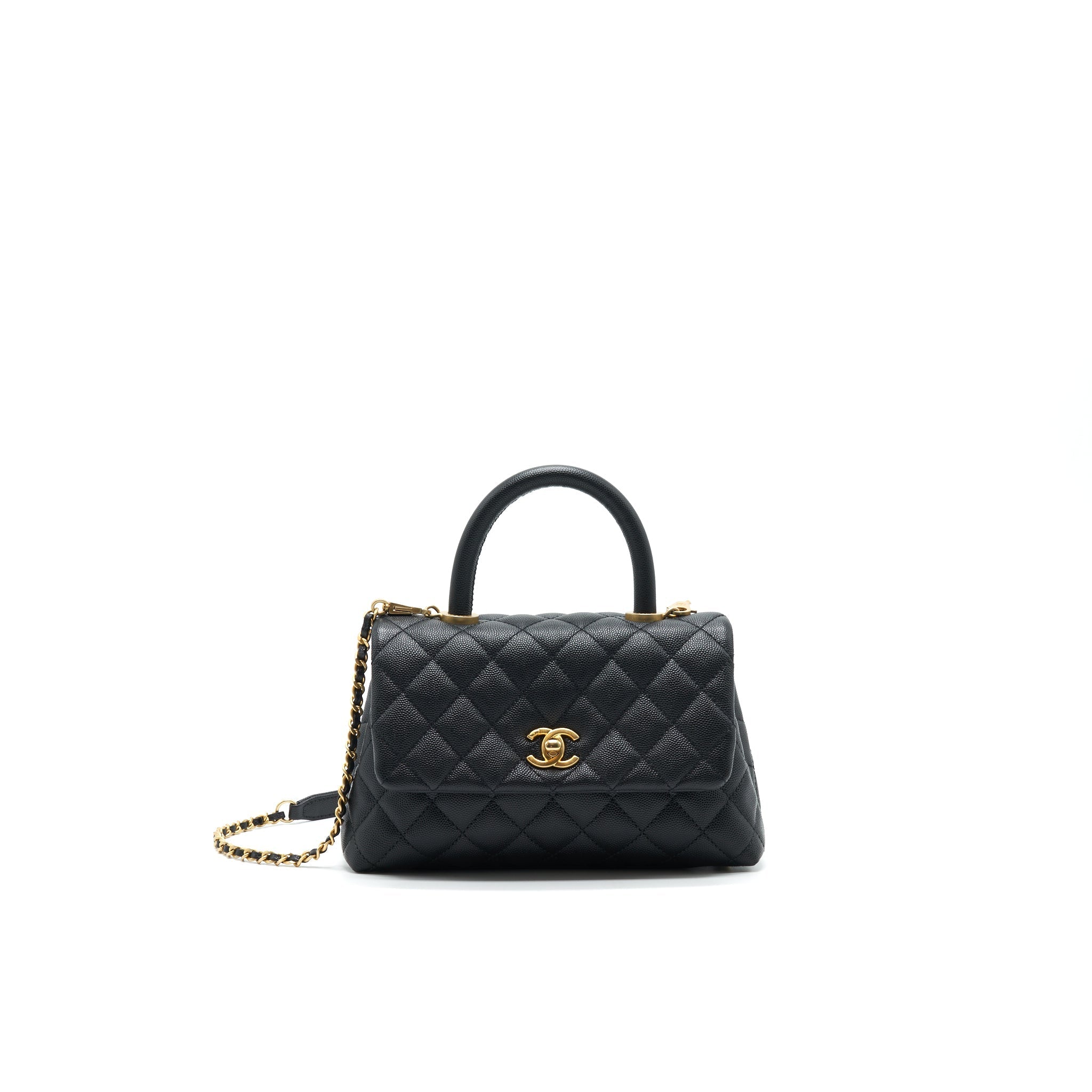 CHANEL CAVIAR QUILTED MINI COCO HANDLE FLAP BAG