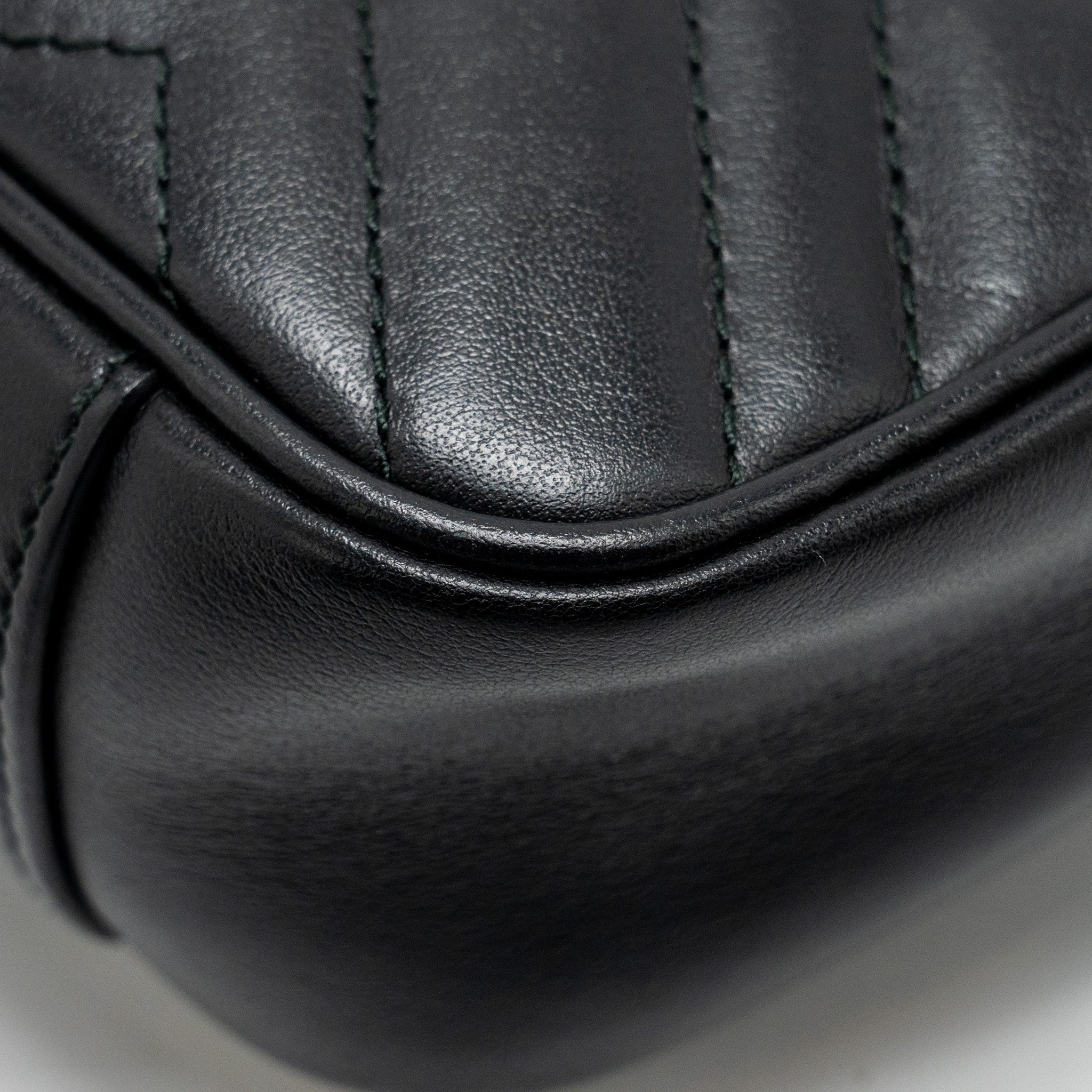 GUCCI MINI GG MARMONT SHOULDER BAG CALFSKIN BLACK GHW