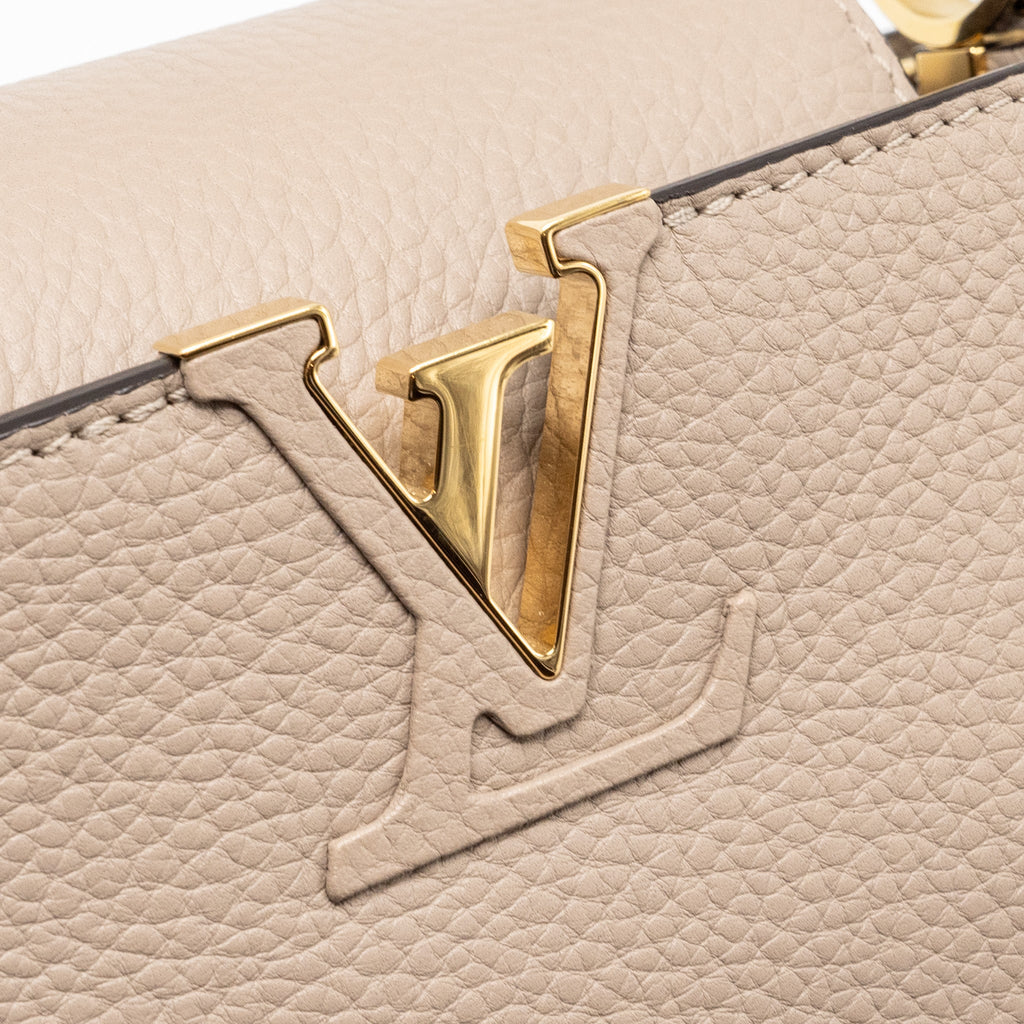 LOUIS VUITTON CAPUCINES BB TAURILLON GALET GHW