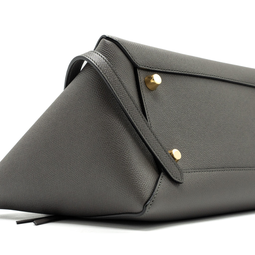 CELINE MINI BELT BAG GRAINED CALFSKIN DARK GREY GHW