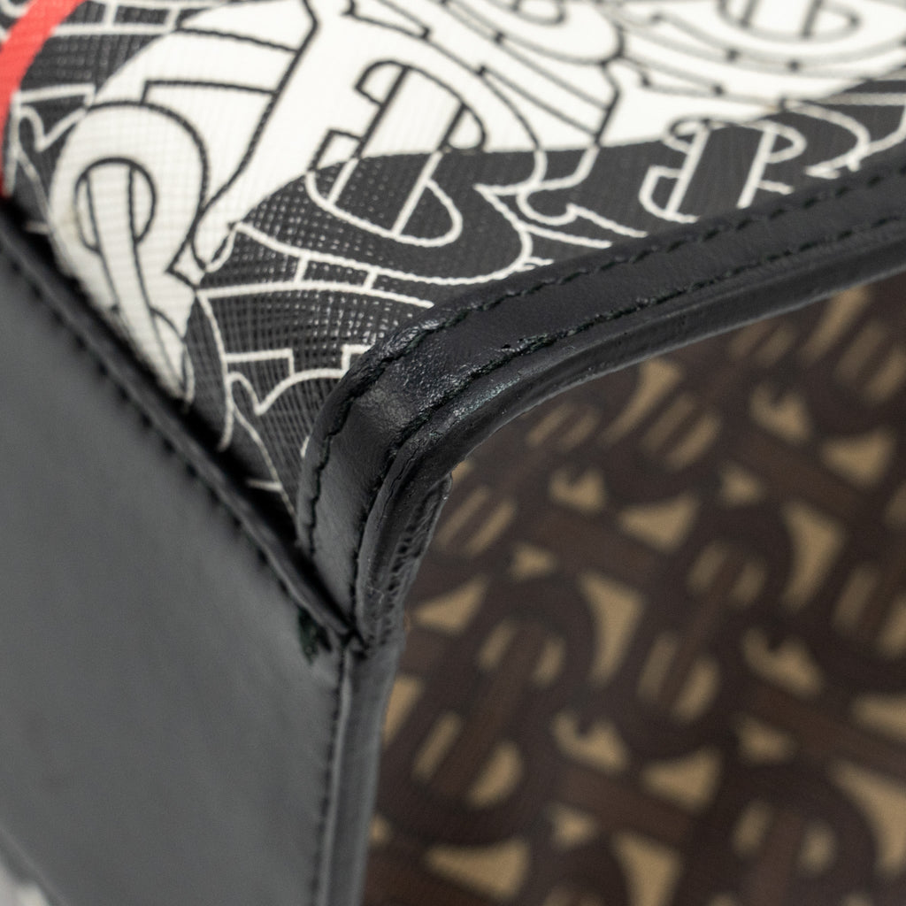 BURBERRY TB MONOGRAM STRIPE TOTE BAG CANVAS/LEATHER MULTICOLOUR GHW