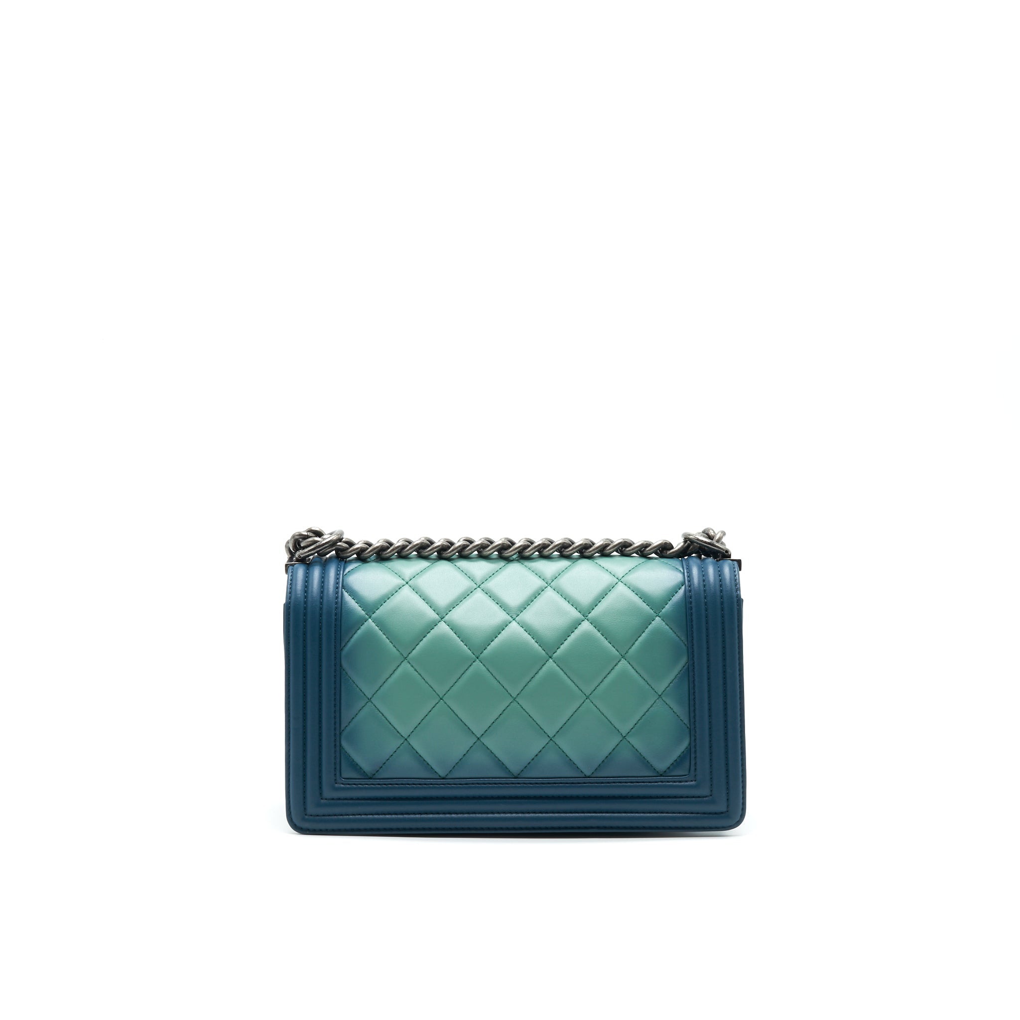 CHANEL MEDIUM LEBOY BAG GREEN RUTHENIUM HARDWARE