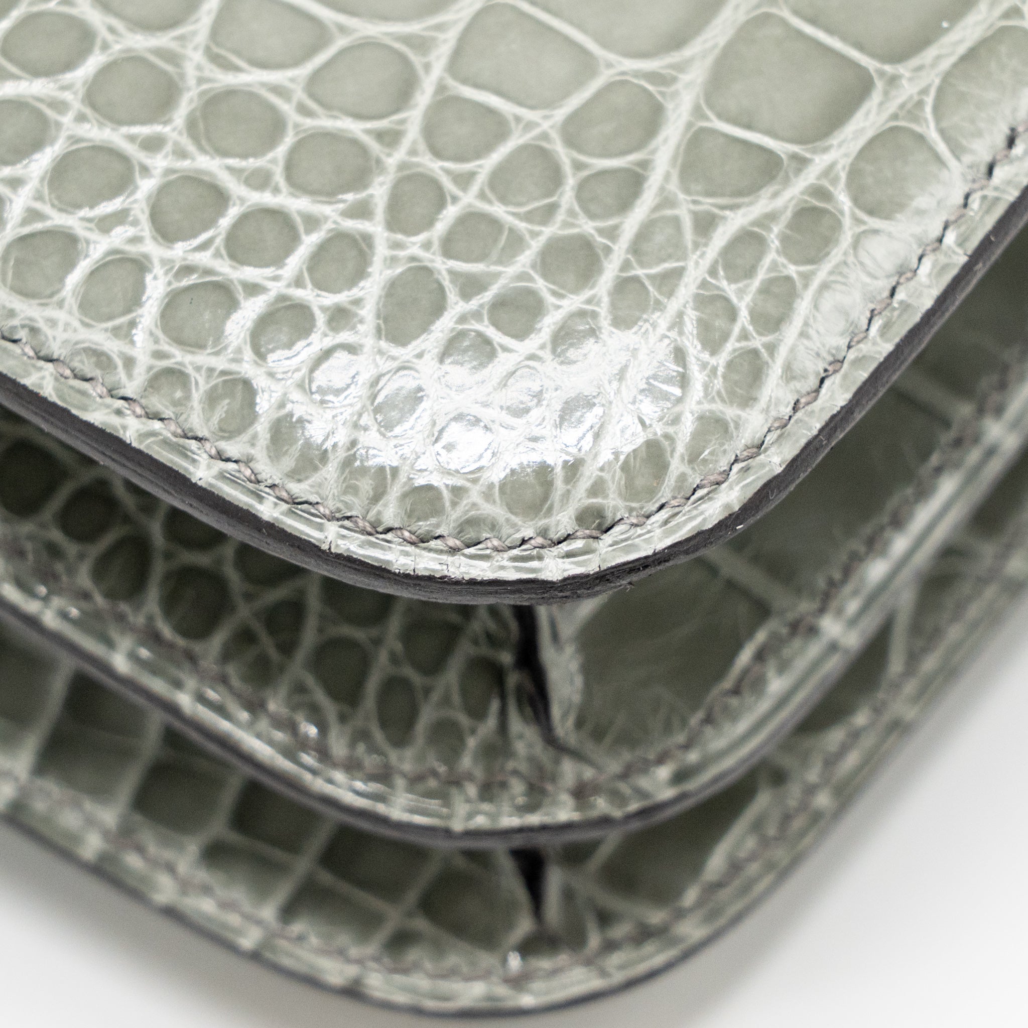 HERMES CONSTANCE MINI ALLIGATOR MISSISSIPPIENSIS 0V GRIS CIMENT GHW