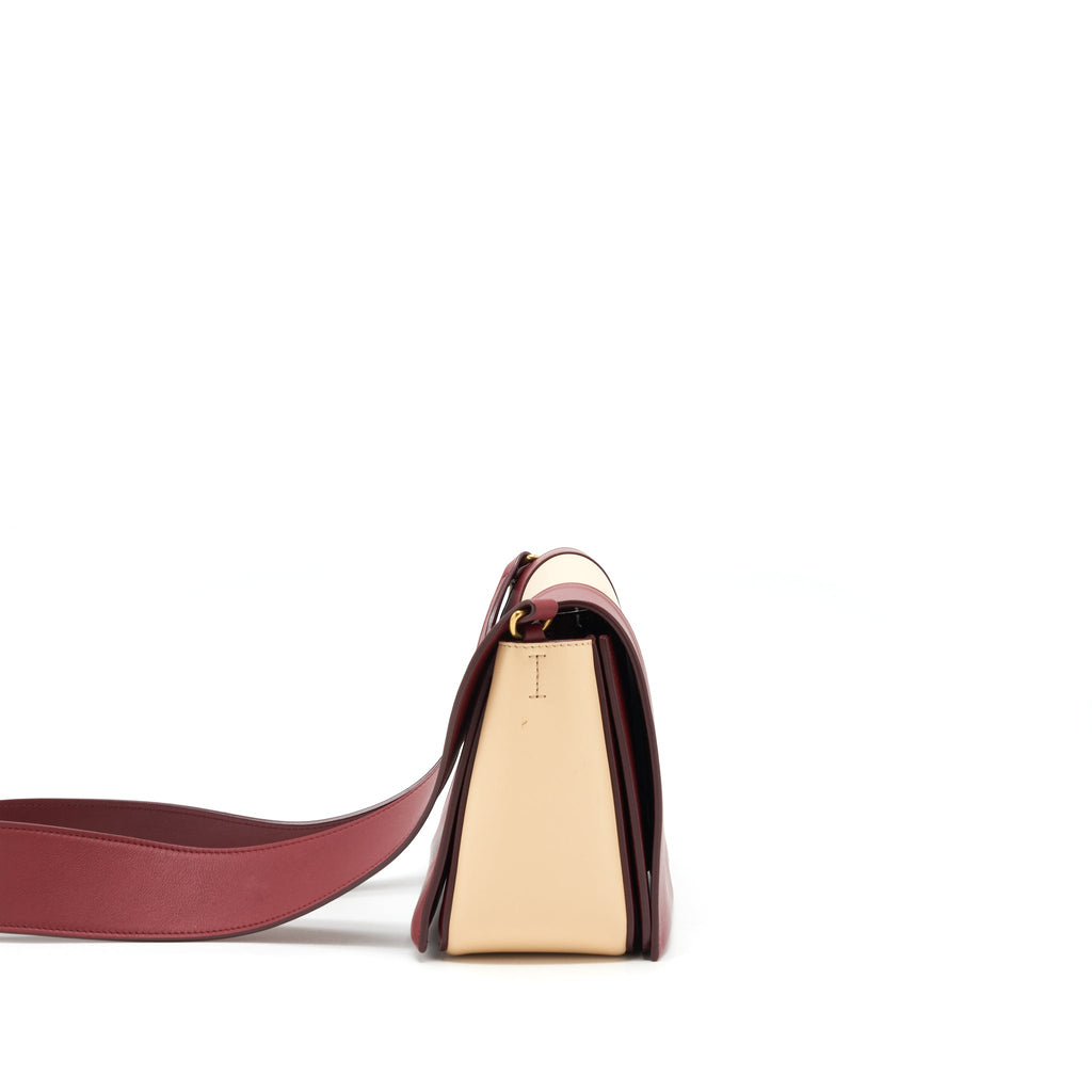CELINE FRAME BAG DARK RED/LIGHT BEIGE GHW