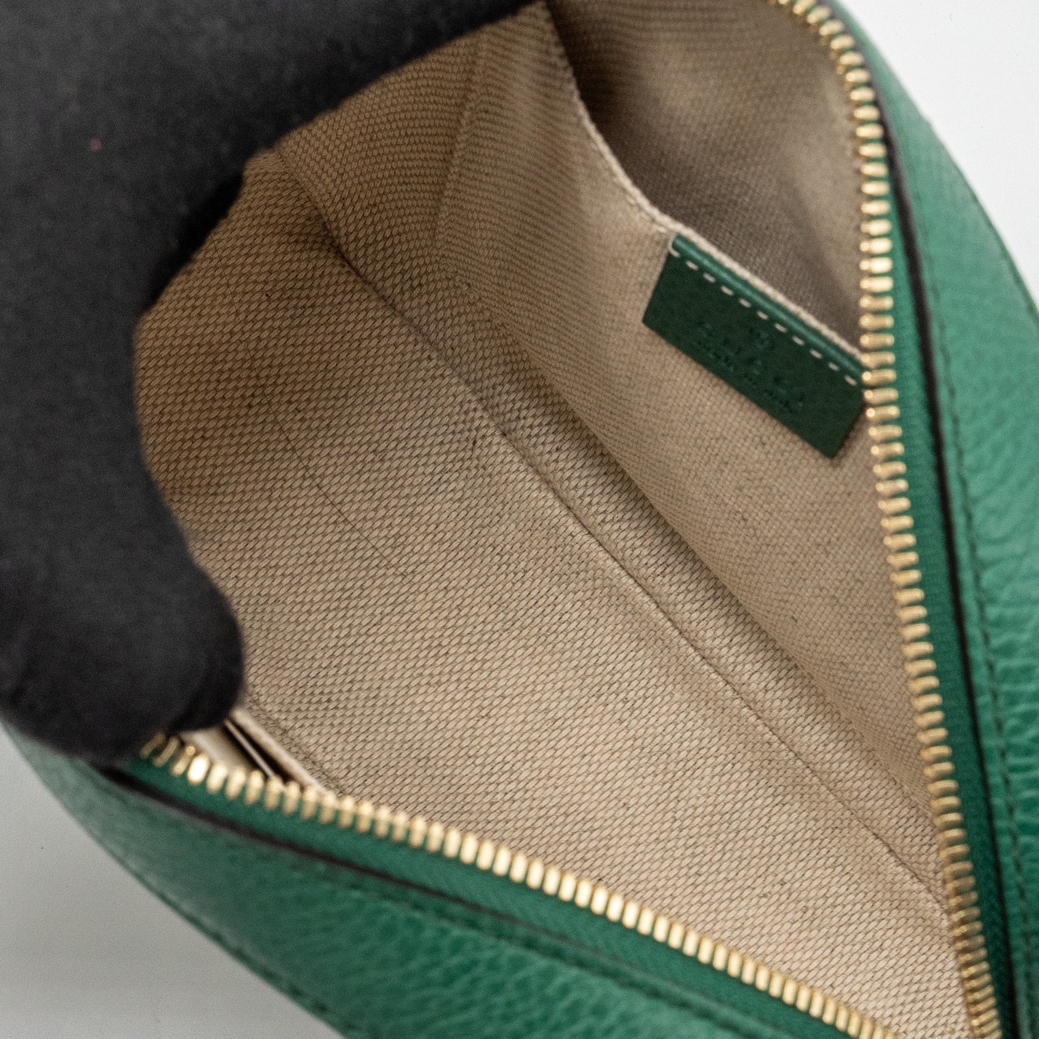 GUCCI DISCO SOHO CAMERA BAG CALFSKIN GREEN LGHW