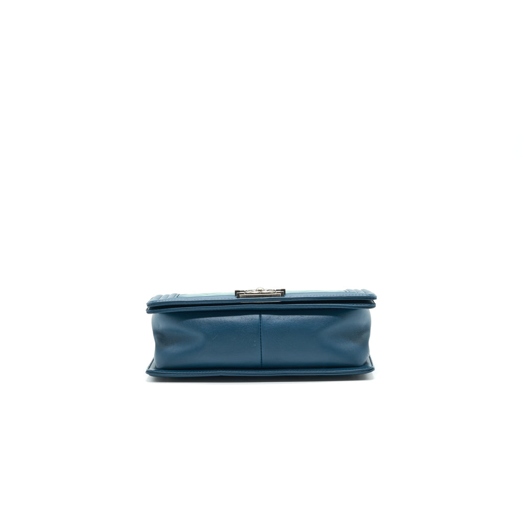 CHANEL MEDIUM LEBOY BAG GREEN RUTHENIUM HARDWARE