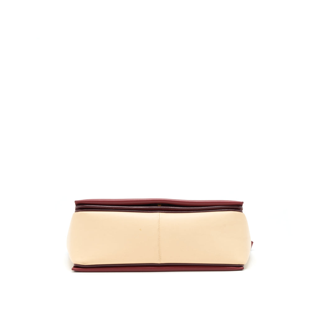 CELINE FRAME BAG DARK RED/LIGHT BEIGE GHW