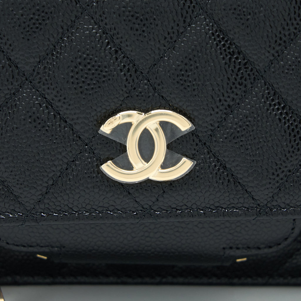 CHANEL MINI BUSINESS AFFINITY CAVIAR BLACK LGHW (MICROCHIP)