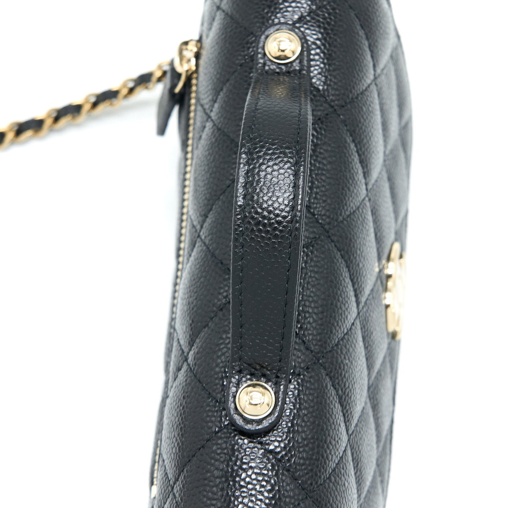 CHANEL MINI BUSINESS AFFINITY CAVIAR BLACK LGHW (MICROCHIP)