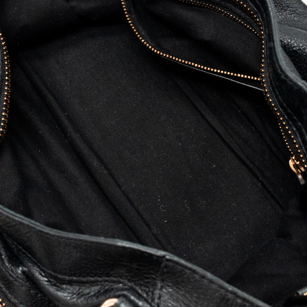 BALENCIAGA GIANT CITY BAG LEATHER BLACK RGHW