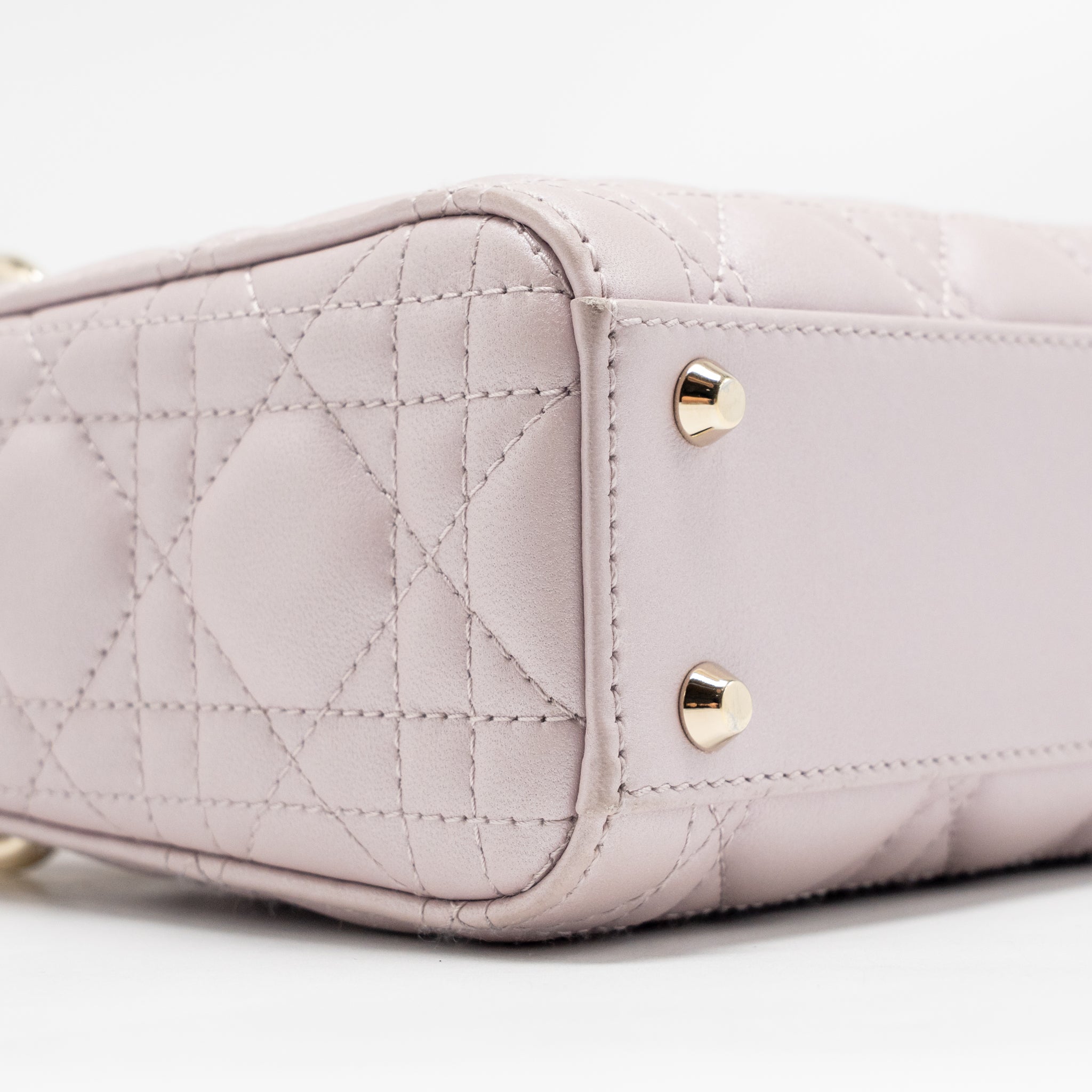 DIOR MINI LADY DIOR LAMBSKIN LIGHT PINK LGHW