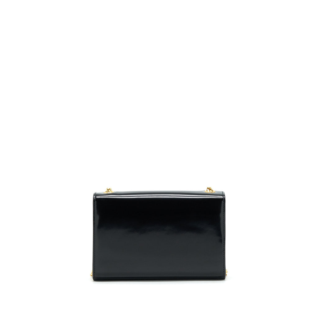 SAINT LAURENT KATE FLAP BAG PATENT BLACK GHW