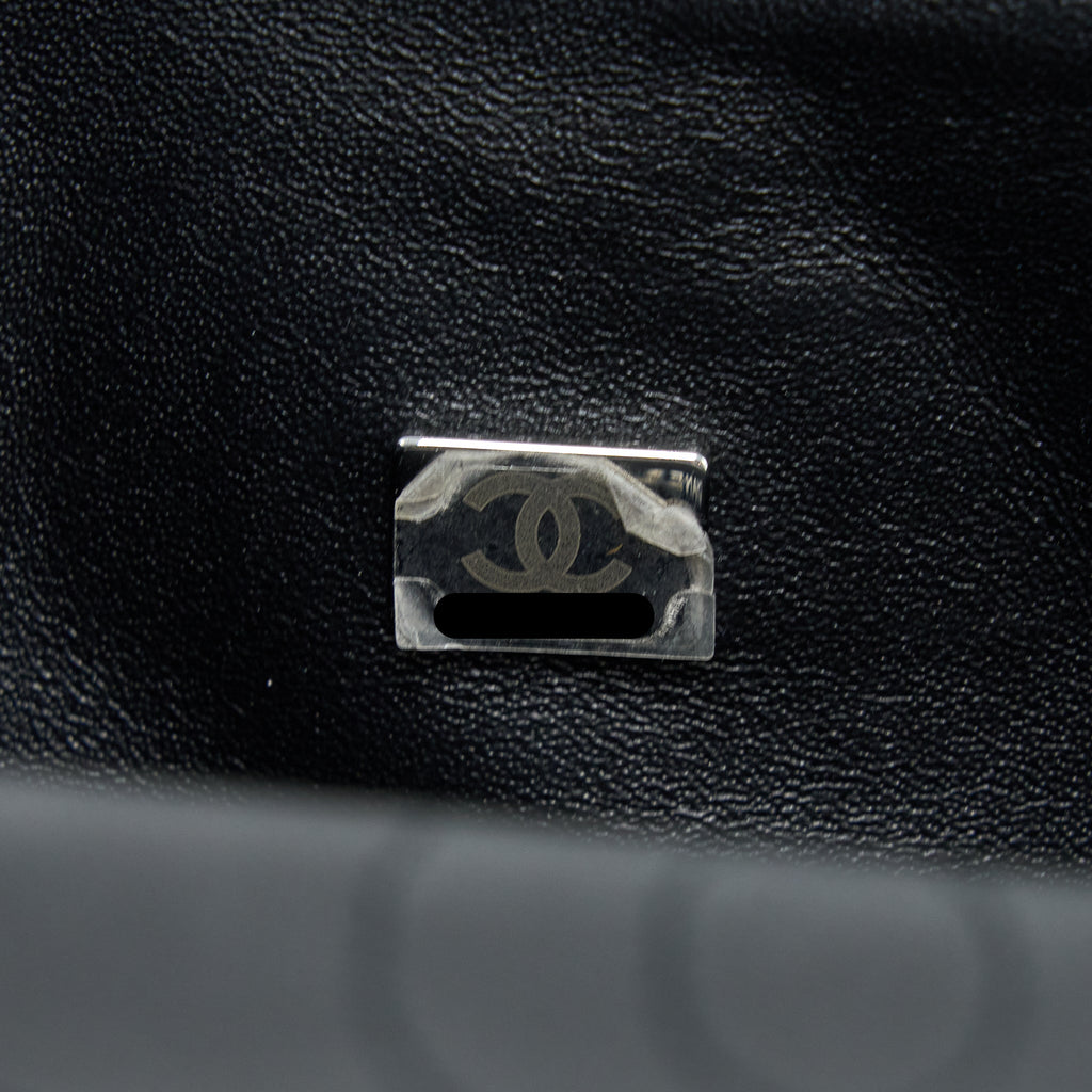 CHANEL SMALL 2.55 REISSUE FLAP BAG AGED CALFSKIN SO BLACK WITH BLACK HARDWARE (MICROCHIP)