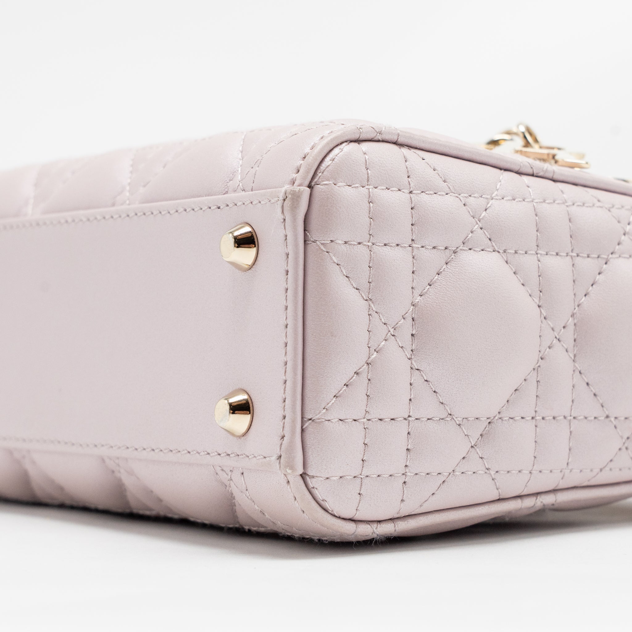 DIOR MINI LADY DIOR LAMBSKIN LIGHT PINK LGHW