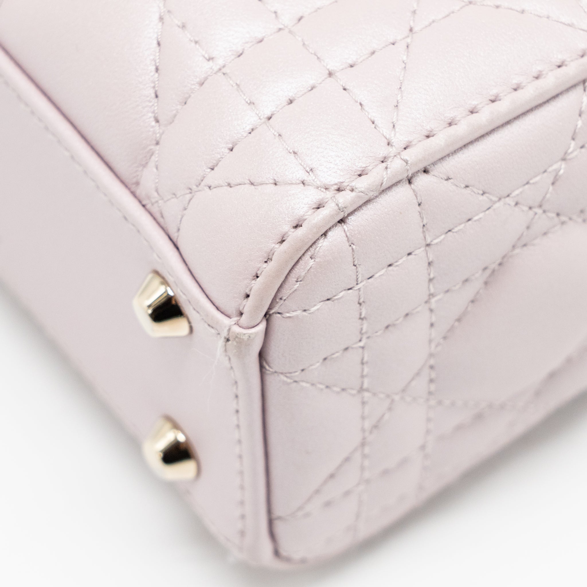 DIOR MINI LADY DIOR LAMBSKIN LIGHT PINK LGHW