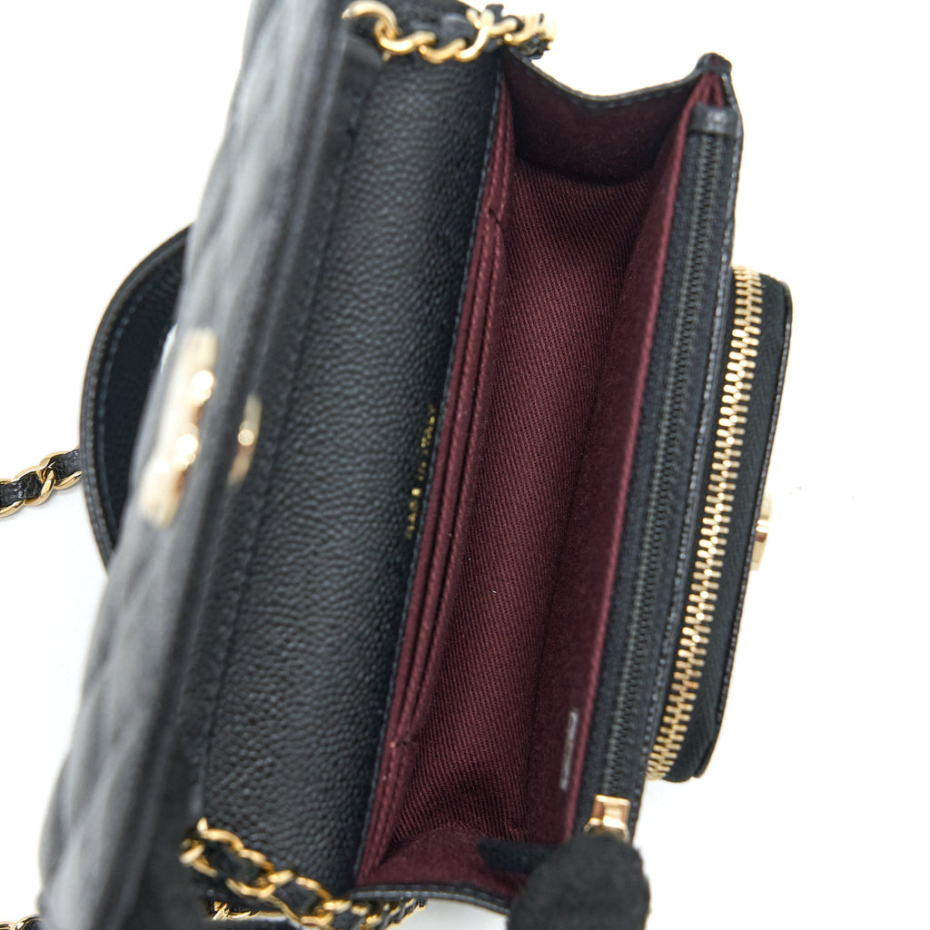 CHANEL MINI BUSINESS AFFINITY CAVIAR BLACK LGHW (MICROCHIP)