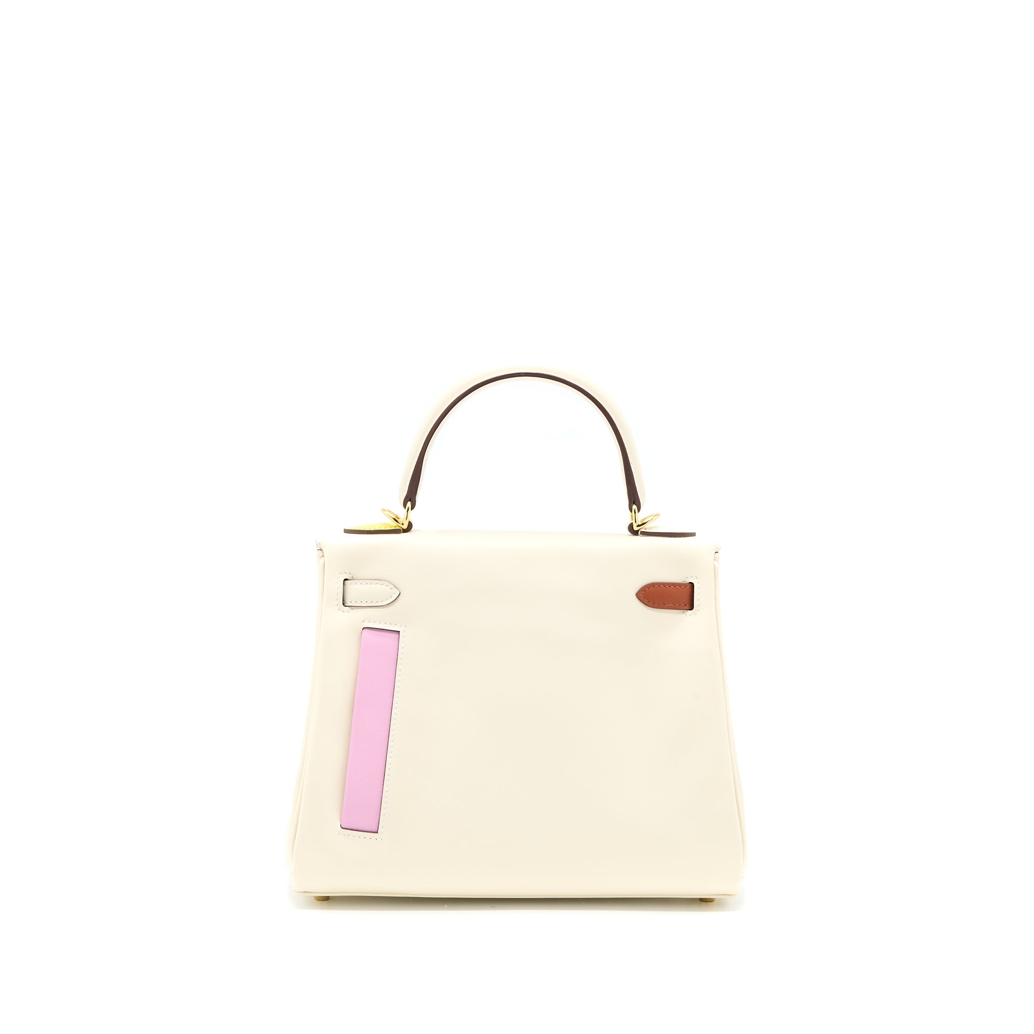 HERMES KELLY 25 COLORMATIC SWIFT NATA/CHAI/LIME/MAUVE SYLVESTRE GHW