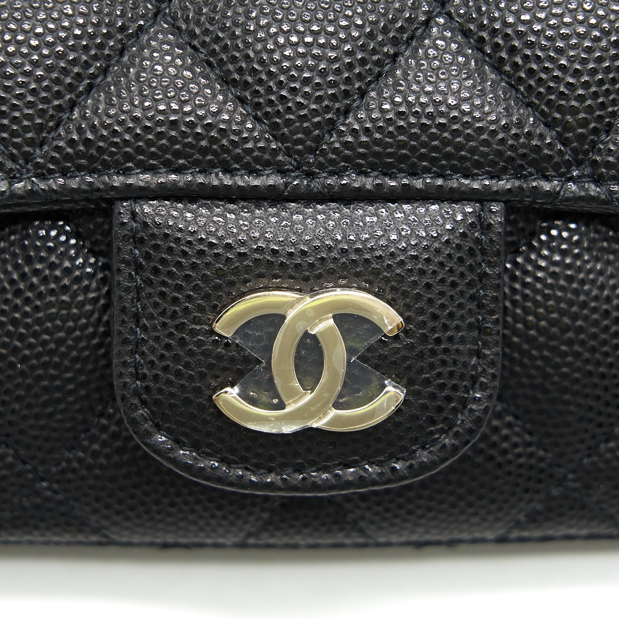 CHANEL GLASSES CASE WITH CLASSIC CHAIN BLACK LGHW