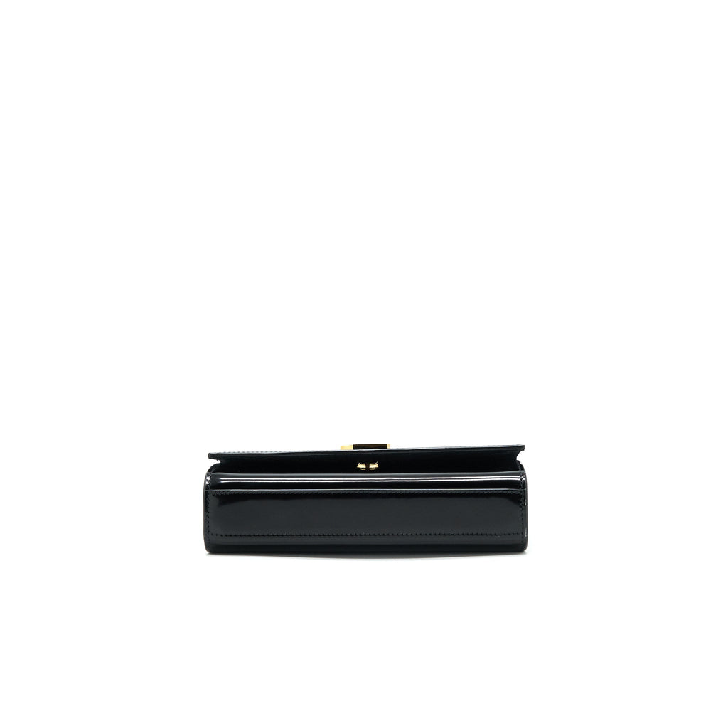SAINT LAURENT KATE FLAP BAG PATENT BLACK GHW