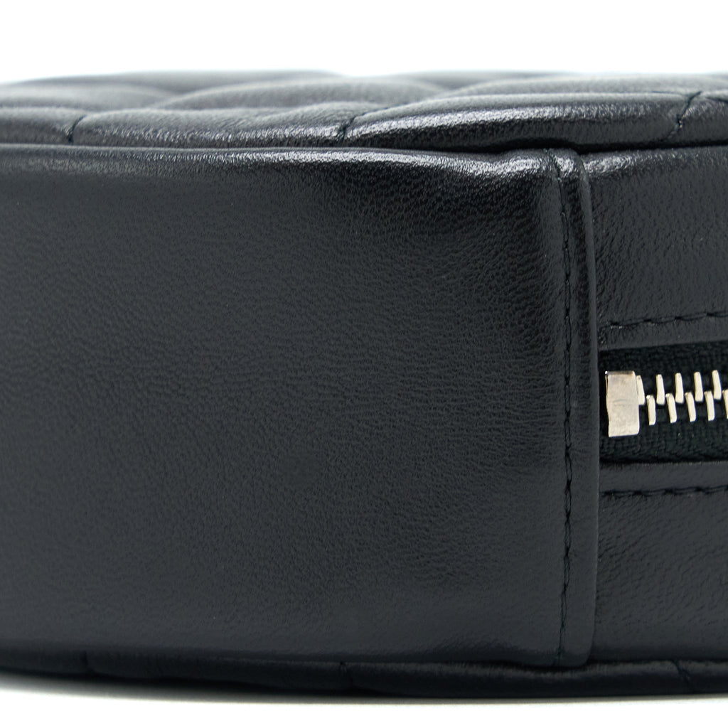CHANEL ROUND CLUTCH WITH CHAIN LAMBSKIN BLACK SHW