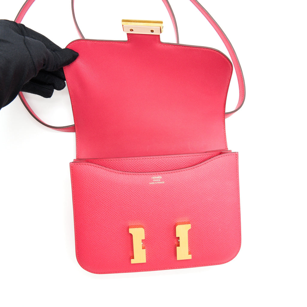 HERMES MINI CONSTANCE EPSOM ROSE EXTREME GHW