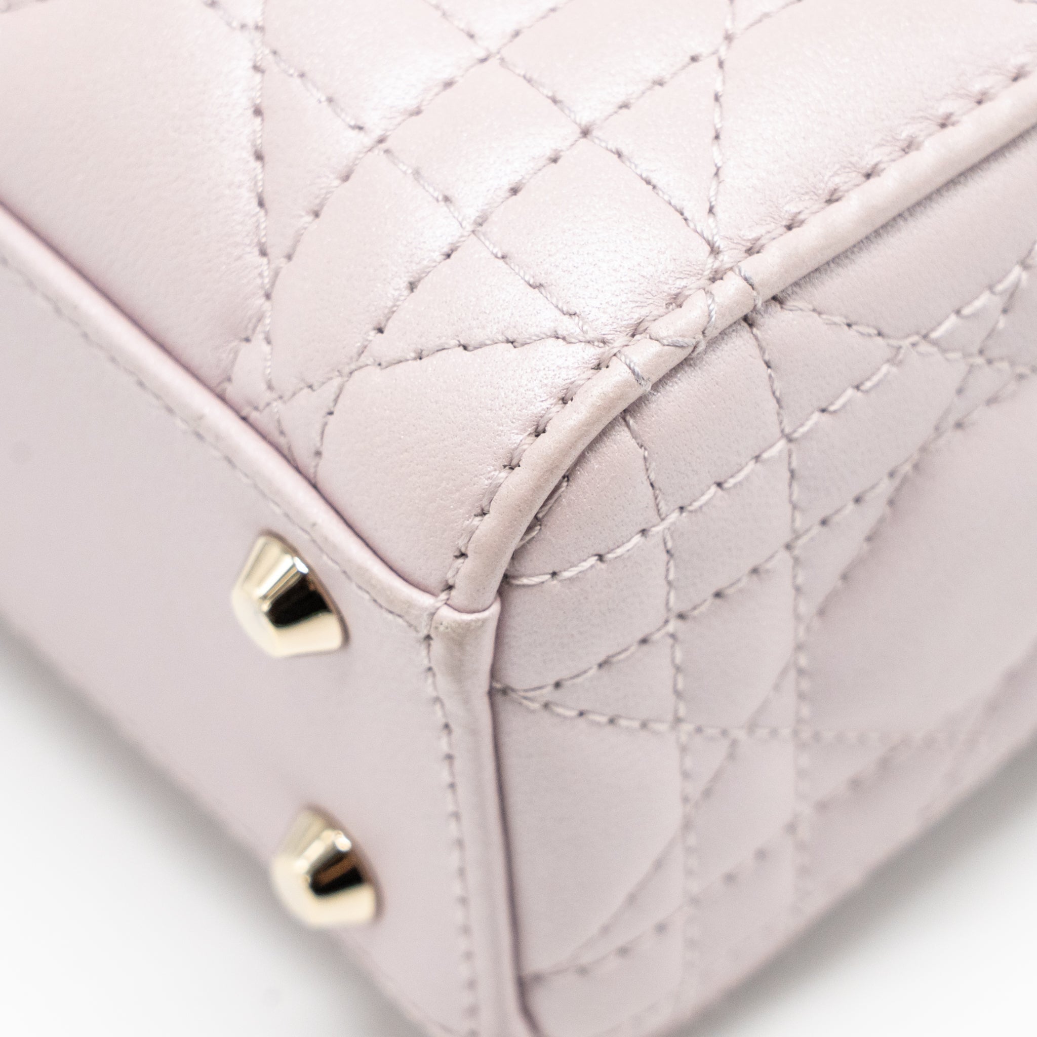 DIOR MINI LADY DIOR LAMBSKIN LIGHT PINK LGHW