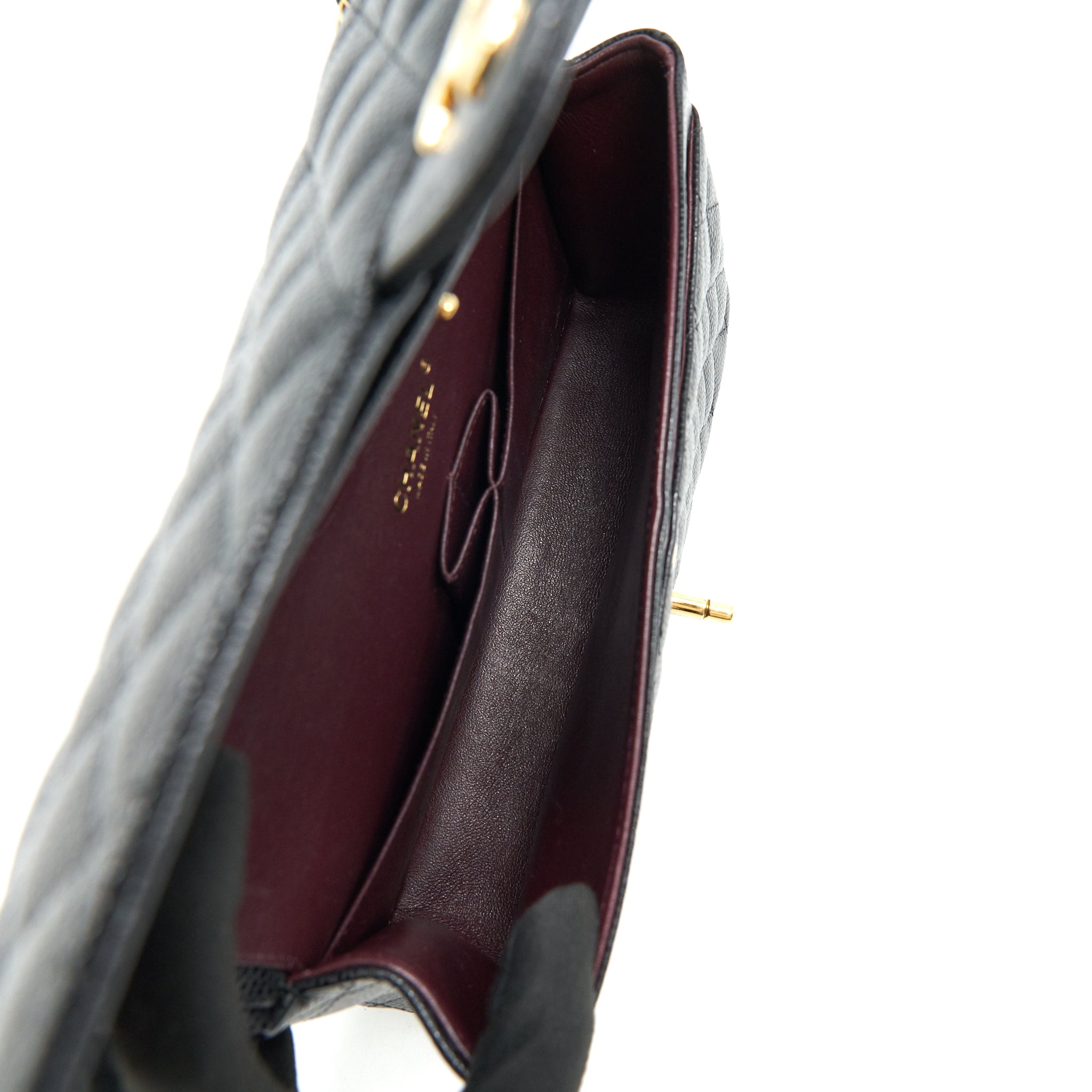 CHANEL MEDIUM CLASSIC DOUBLE FLAP BAG CAVIAR BLACK GHW SERIAL 25