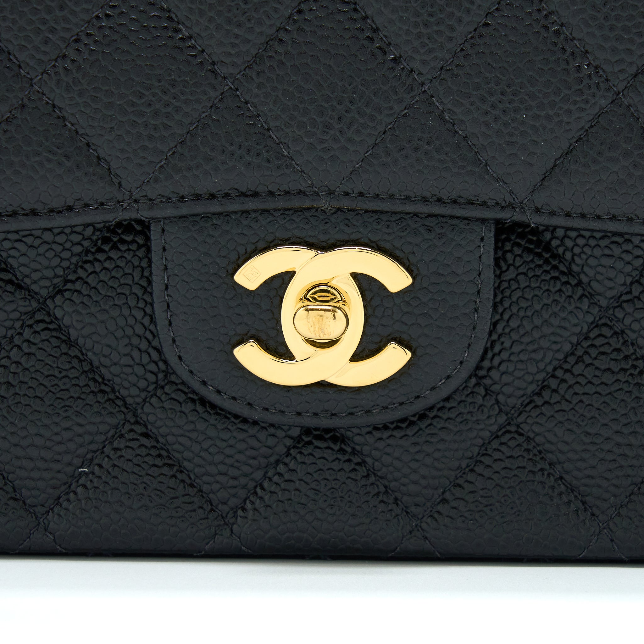 CHANEL CLASSIC DOUBLE FLAP BAG CAVIAR BLACK GHW