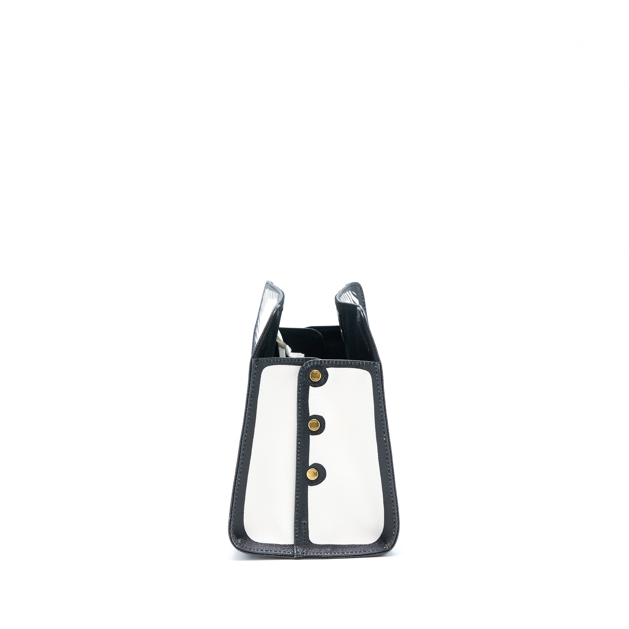 FENDI X VIDES COATED CANVAS PEEKABOO DEFENDER COVER WHITE BLACK