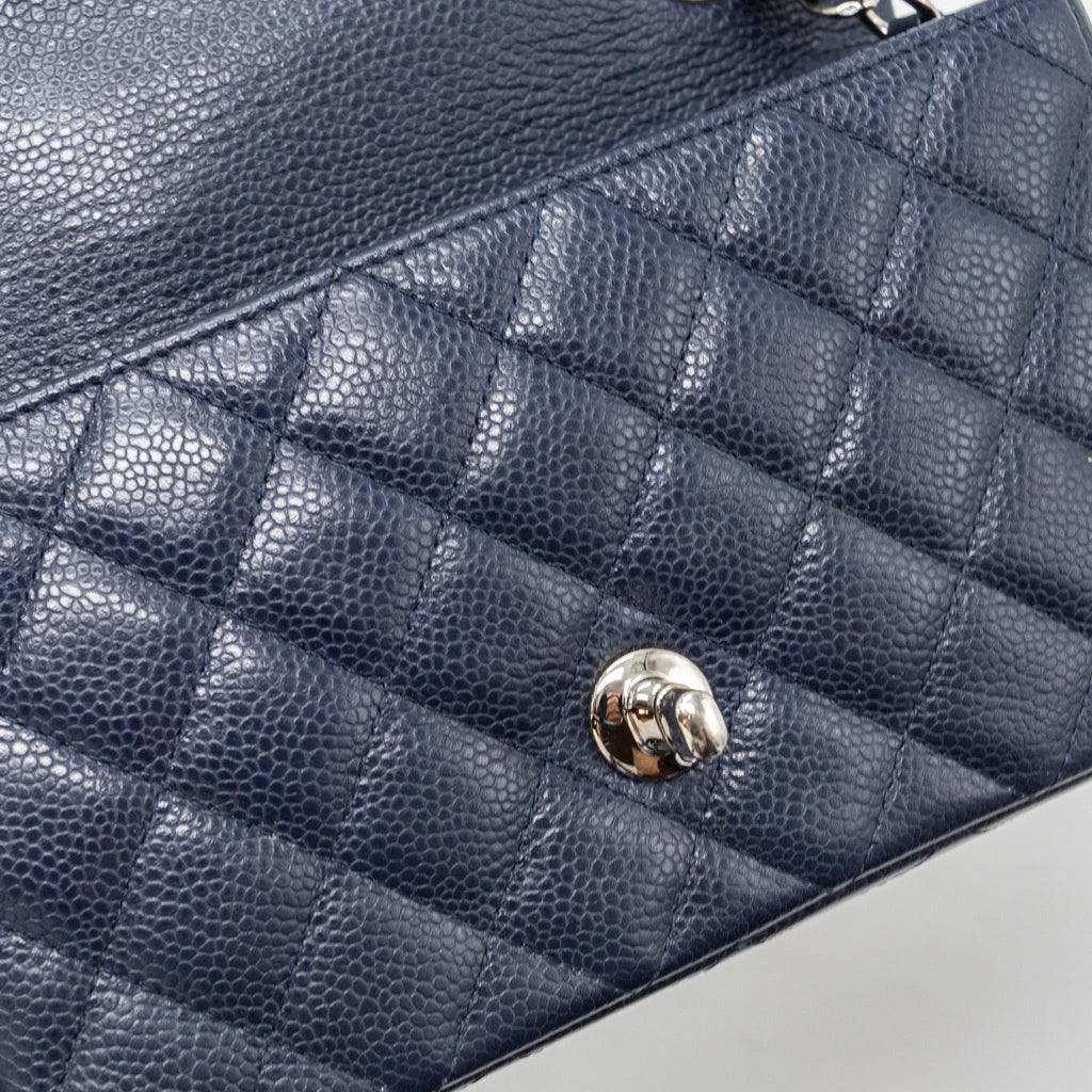 CHANEL CLASSIC MINI RECTANGULAR FLAP BAG CAVIAR NAVY SHW