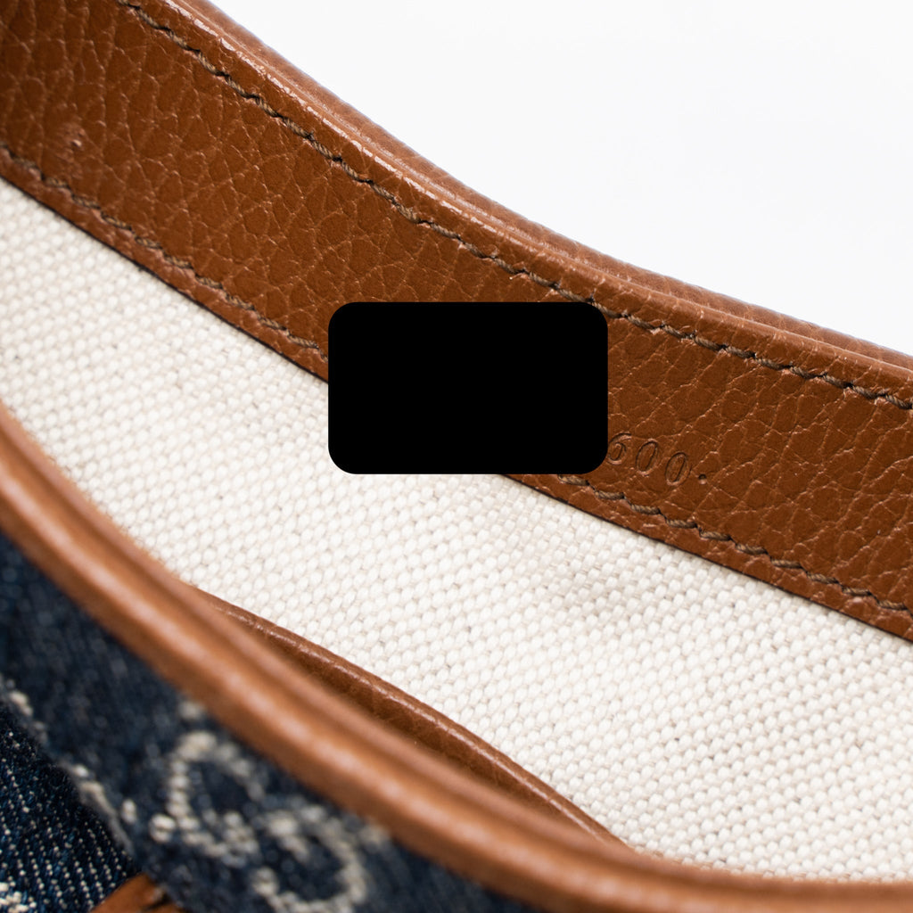 GUCCI MINI 1961 JACKIE BAG DENIM BLUE/BROWN GHW