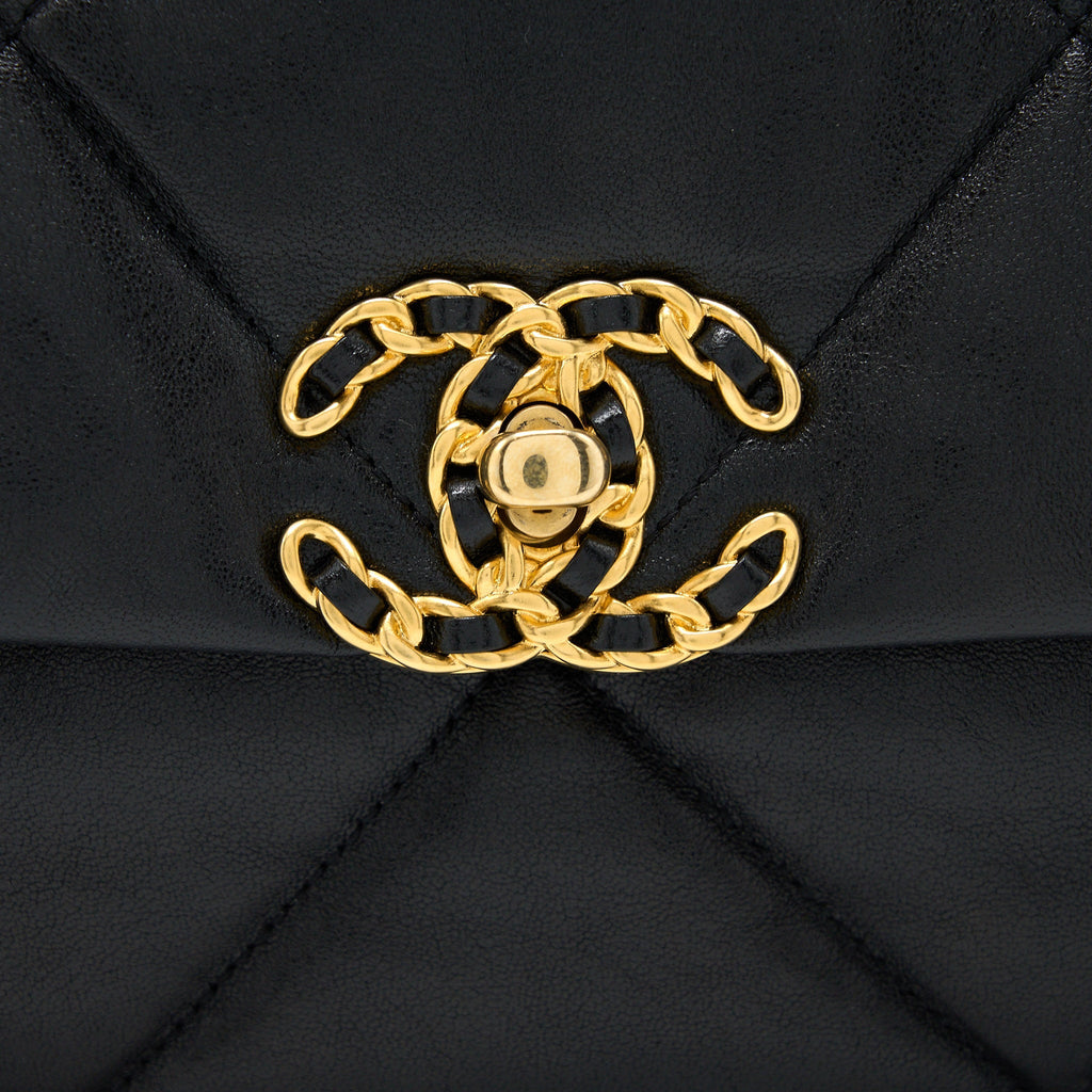 CHANEL MEDIUM 19 BAG GOATSKIN BLACK MULTICOLOUR HARDWARE