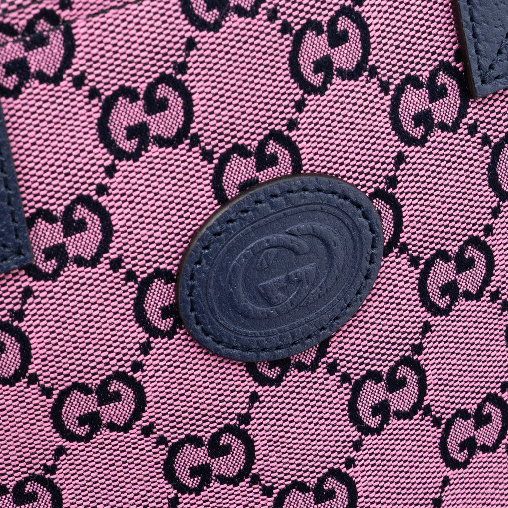 GUCCI KIDS TOTE BAG CANVAS / LEATHER PINK / DARK BLUE
