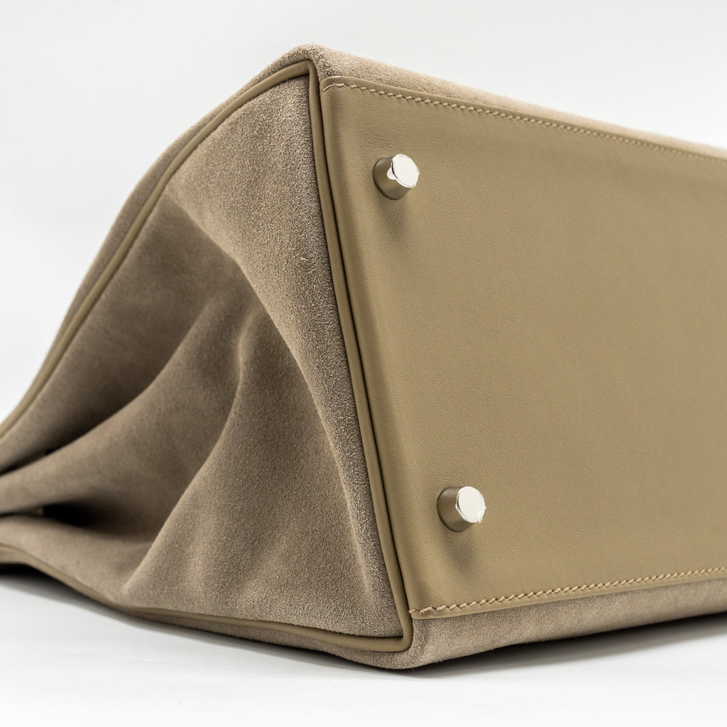 HERMES MAXI KELLY 42 GRIZZLY/SWIFT GRIS CAILLOU / BEIGE MARFA SHW