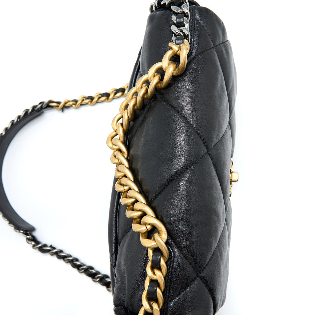 CHANEL MEDIUM 19 BAG GOATSKIN BLACK MULTICOLOUR HARDWARE