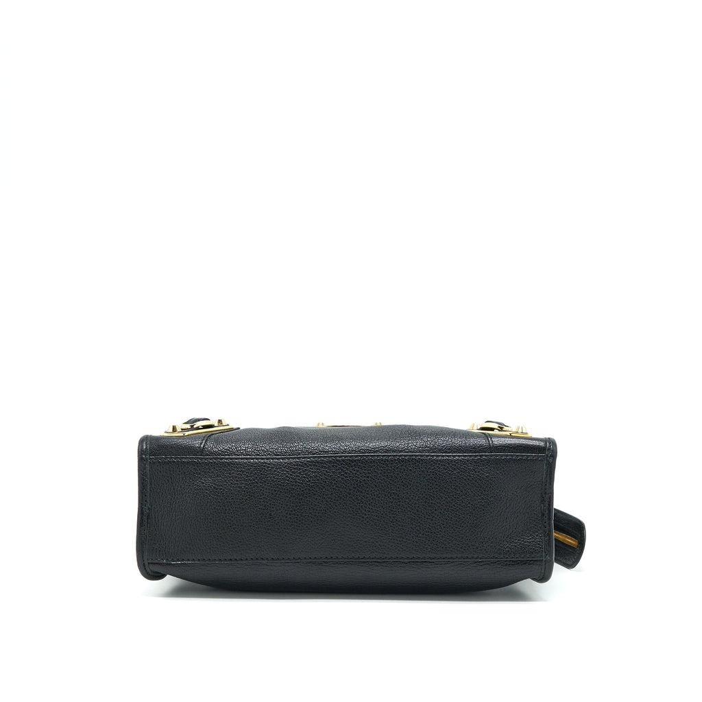BALENCIAGA METALLIC EDG CITY S BAG BLACK GHW